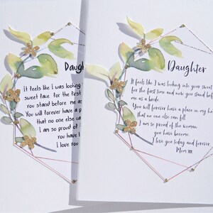 Wedding day card for daughter, To my daughter on your wedding day card, wedding day keepsake, daughter wedding card, wddc3 image 1