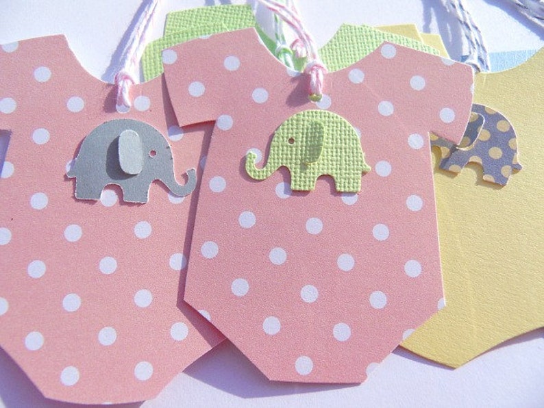 Baby Shower Gift Tags 6 Baby Gift Tags Elephant Gift Tags Baby Girl Shower Gift Tags Baby Boy Shower Gift Tags image 5