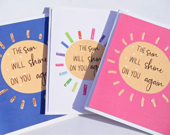 Encouragement card. Support card. Uplifting Card. The Sun Will Shine Again. Breakup Card. Card for girlfriend. swcb