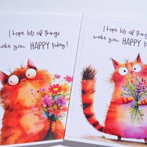 Carte d'encouragement drôle, carte de positivité pour enfants, carte d'anniversaire drôle, cartes animaux mignons, cartes de positivité, carte d'amoureux des chats