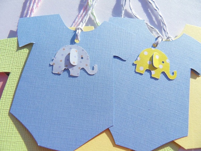 Baby Shower Gift Tags 6 Baby Gift Tags Elephant Gift Tags Baby Girl Shower Gift Tags Baby Boy Shower Gift Tags image 3