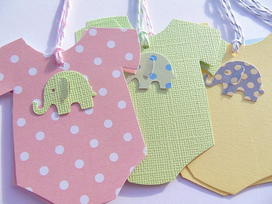 Baby Shower Gift Tags 6 Baby Gift Tags Elephant Gift Tags Baby Girl Shower Gift Tags Baby Boy