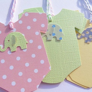 Baby Shower Gift Tags - 6 Baby Gift Tags - Elephant Gift Tags - Baby Girl Shower Gift Tags -  Baby Boy Shower Gift Tags -