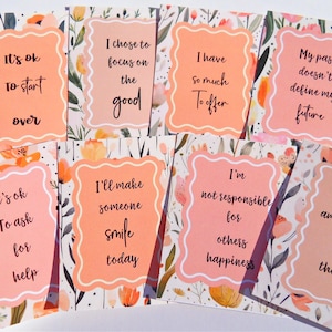 Lot de 18 affirmations quotidiennes, manifestations quotidiennes, soutien contre l'anxiété, mots d'encouragement, cartes de soutien pour adolescents, cartes de consolidation d'équipe, gentillesse