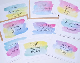 Encouragement cards, 9 Mental health cards, Daily affirmations, Lunch Notes, Anxiety Support, Cards for kids, Mindfulness cards