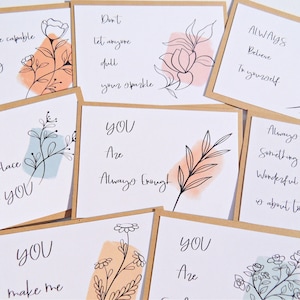 Cartes d'encouragement des femmes, 9 cartes de santé mentale, cartes d'affirmation quotidiennes, carte de soutien à l'anxiété, cartes pour adolescentes, cartes pour enseignants