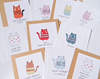 Kids Positivity Cards, 10 Small Encouragement Cards. Birthday loot bags. Encouragement Cards. Proud of You. Kids Positivity cards