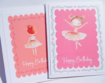 Ballerina Birthday Card, Happy Birthday daughter, Niece Birthday Card, Granddaughter Birthday Cards, Ballet card for little girls, gb6