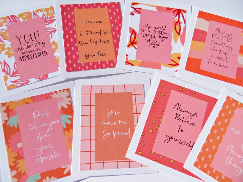 Small Cards Affirmation Cards Inspirational Quotes Lunch Note Cards Teen Support cards Anxiety Support Cards Encouragement Cards