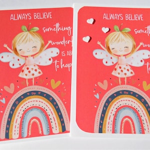 Carte pour encourager les petites filles, carte pour fille, filles et préadolescents, carte d'anniversaire de fille, toujours croire, carte vous pouvez faire n'importe quoi, abm