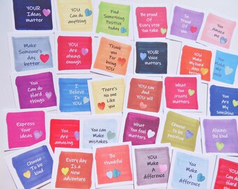 Kids Mini Positivity Cards, 30 Affirmation Cards, Kids Daily Affirmation, Kids Mental Health Tools, Positivity Cards