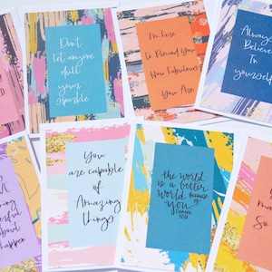Cartes d'affirmation du jour pour femmes, 8 cartes d'encouragement, Mots de guérison, Cartes de rentrée scolaire, Carte de soutien contre l'anxiété, Retour à l'école
