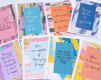 Daily Affirmation cards, 8 Encouragement Cards, Back to School Cards, Anxiety Support Card, Back to School