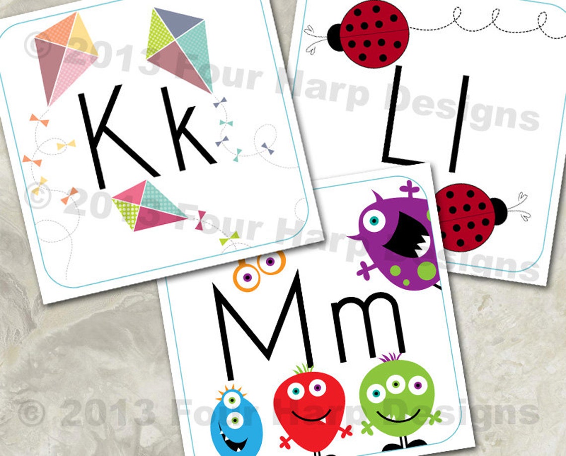 Alphabet Wall Cards DIY Printable for preschool early Etsy