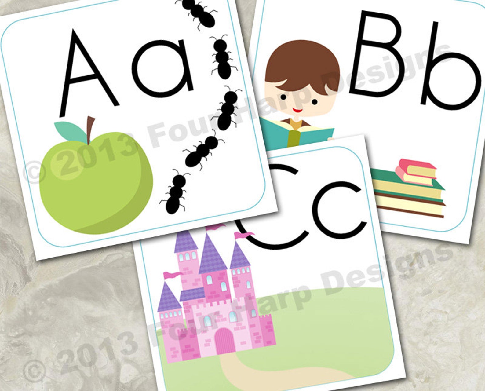 Alphabet Wall Cards DIY Printable for preschool early Etsy