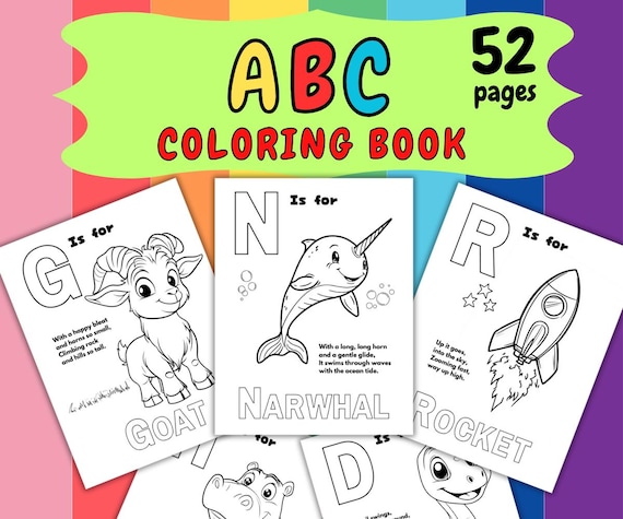 52 Alphabet Coloring Pages, ABC Book, Preschool Coloring Pages, Preschool Curriculum, Preschool Letters, Letter Preschool Worksheet