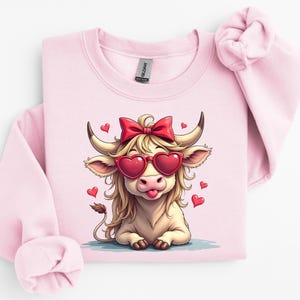 Highland Cow png svg, Valentine Coquette Png, Valentine&#39;s Day Retro, Valentine Png, Valentine Heart Png, Love Png, Sublimation Designs