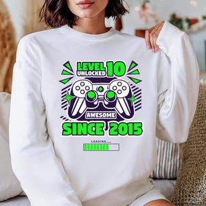 Level 10 Unlocked SVG Boy Gamer Shirt design, Gamer Level 10 Unlocked Unlocked SVG, 10th Birthday, 10 Years Old shirt, Happy Birthday svg