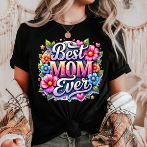 La mejor mamá del mundo PNG, descarga de diseño de sublimación para el día de la madre, clipart floral para mamá, regalo para el día de la madre, diseños de sublimación para mamá con estampados glamorosos y brillantes