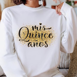 Gold Mis Quince Anos Svg, Mis Quince Jpeg, Quinceanera Svg, Mis Quince Anos Png, Quinceañera Svg, Spanish Latina Cumpleanos
