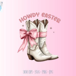 Howdy Easter Png, Western Easter Bunny PNG, Cowboy boots Easter, Happy Easter Png, Funny Easter Png, Retro Easter Shirt