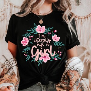 Im Letterally Just A Girl png-bestand, trendy girly png, ontwerpstriksticker. Ontwerpbestand Girlhood png, baddie png, girlpower png, populair png