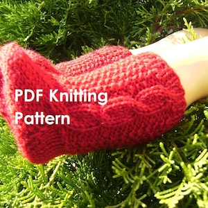 PDF Knitting Pattern Knit Socks with Irish Aran Cables for an 18 Inch American Girl Doll image 1