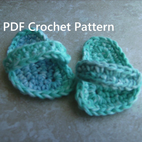 Instant Download PDF Crochet Pattern - Beach Summer Fun Flip Flops Sandals Shoes Slippers for 18 Inch American Girl Doll