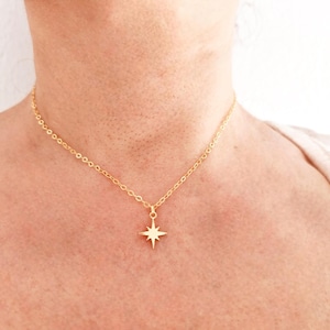 North Star Necklace, Star Pendant, Celestial Jewelry, 24K Gold Necklace, Vermeil Necklace, Sterling Silver, Star Necklace, Gift for Her