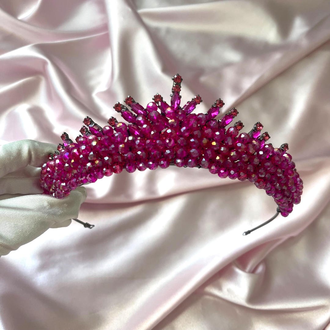 Pink Quinceanera Crown-pink Tiara-bridal Tiara-princess Tiara-bridal ...