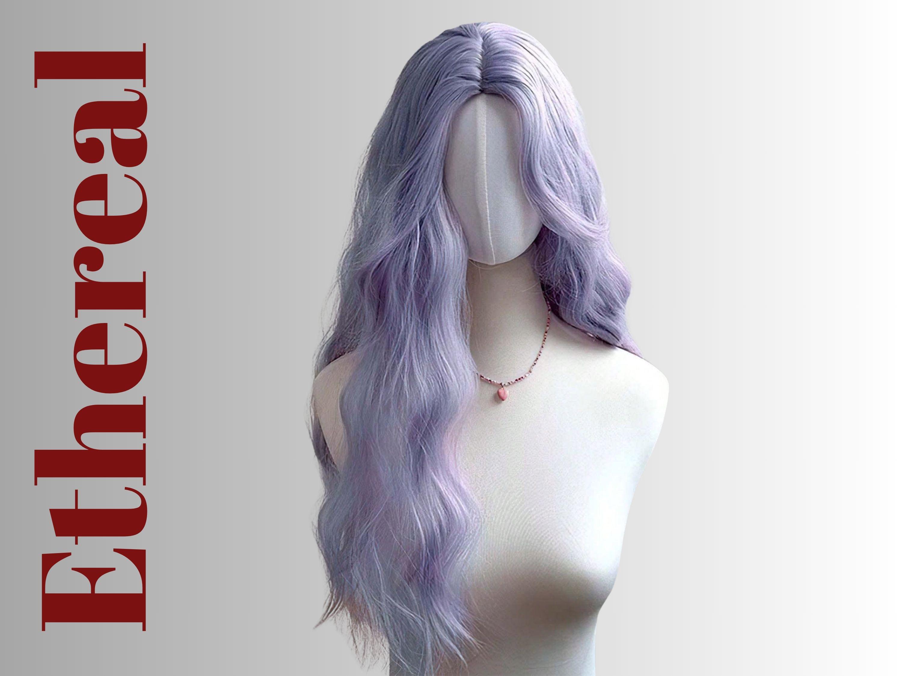 Long Purple Wig - Etsy