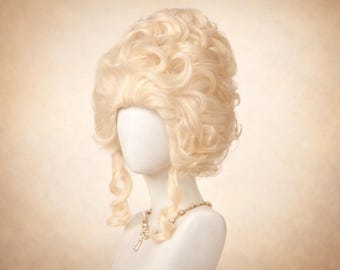 Vintage Blonde Bouffant Perücke Lange Lockige 18 Jahrhundert Königliche Cosplay