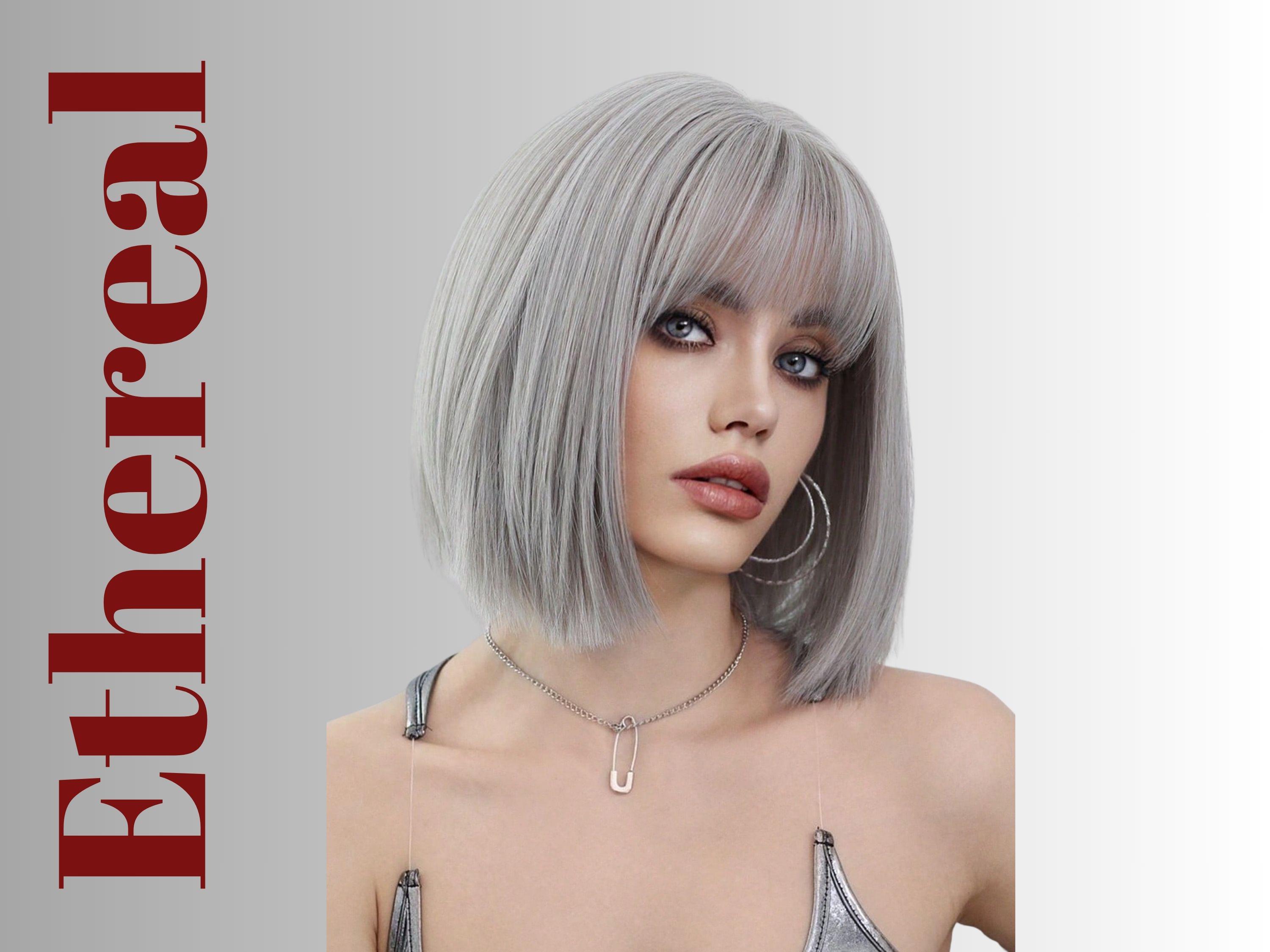 Grey Human Hair Wig - Etsy