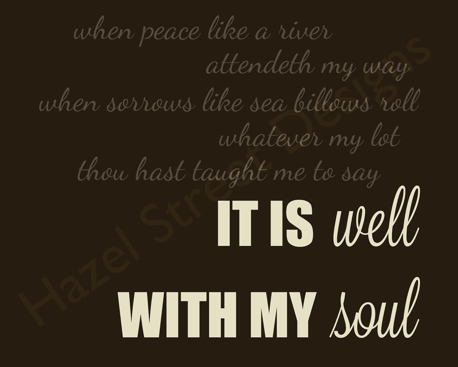 It is Well With My Soul Hymn Printable 8x10 Etsy