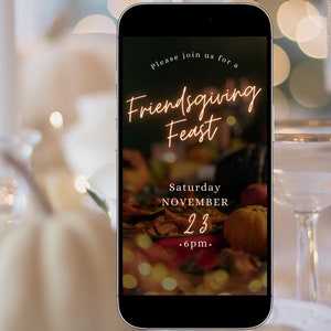 Fun & Festive Friendsgiving Digital Invitation Friendsgiving Animated Invite Digital Friendsgiving Invite Editable Friendsgiving Invite