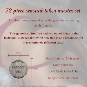 72 pc Intimacy Token Set for Couples: Romantic Date Night Game image 3