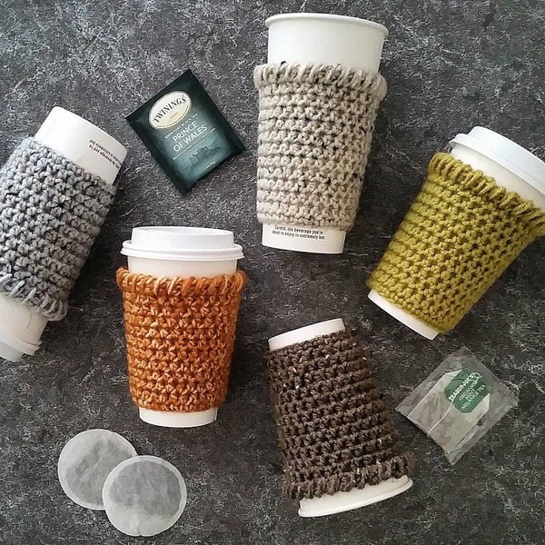 Crochet Coffee Cozy Pattern, Easy Crochet Pattern, Crochet Coffee Sleeve Pattern, Crochet Coffee Mug Cozy, Crochet Coffee Cup Sleeve