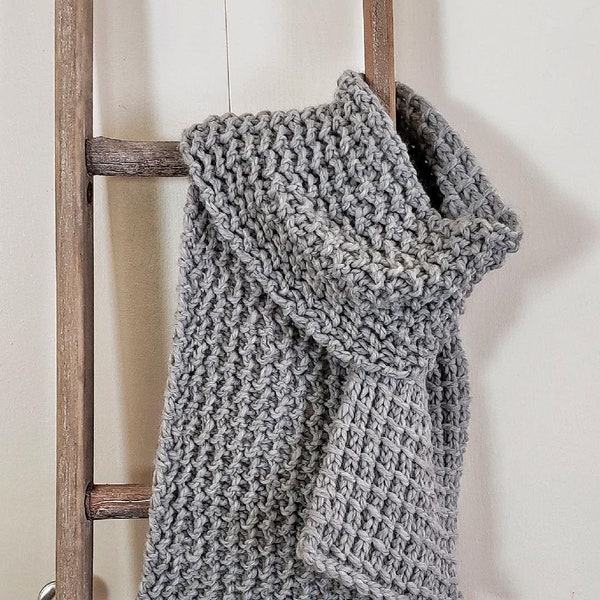 Easy Scarf Knitting Pattern, Chunky Knit Scarf Pattern, Beginner Simple Winter Gifts for Knitters, Woven Bridge Scarf Natalya1905