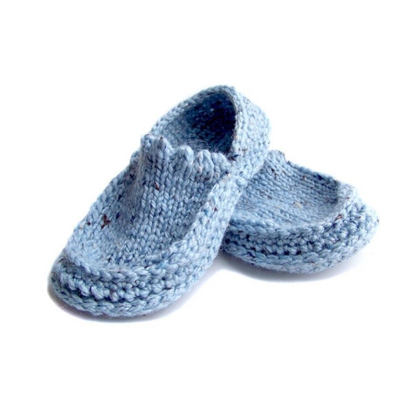 Knit Crochet Slippers Pattern, Moccasin Slippers Knitting Pattern, Slippers Crochet Pattern for Women Men