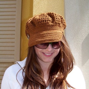 Crochet Newsboy Hat Pattern, Easy Crochet Pattern, Slouchy Visor Cap PDF