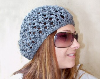 Knit Slouchy Hat Pattern, Easy Knitting Pattern Hat, Knit Beanie Pattern, Womens Boho Hat Pattern