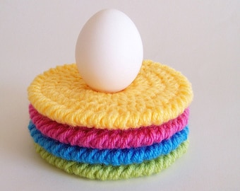 Easy Crochet Coasters Pattern, Beginner Kitchen Decor Crochet Patterns, Stash Buster Breakfast PDF