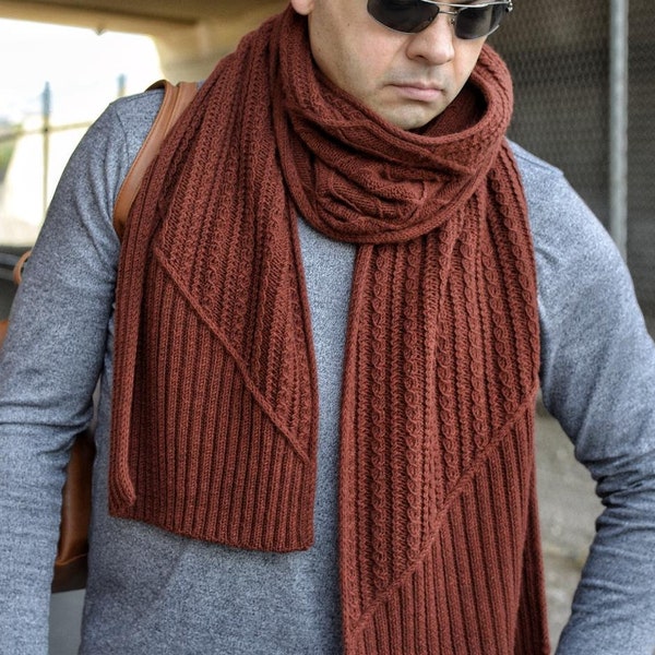 Knit Scarf Pattern, Knitting Pattern Scarf, Scarf Knitting Pattern, Mens Scarf Pattern, Cabled Scarf Pattern Women