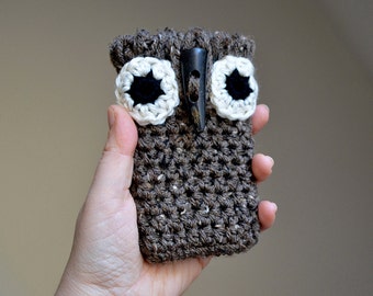 Owl Phone Case Easy Crochet Pattern, Cute iPhone Android Pouch, Coin Card Purse Bag, Instant Download PDF