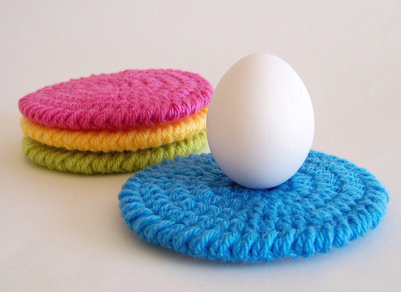 Easy Crochet Coaster Pattern, Beginner Crochet Patterns for Easter Kitchen Home Decor