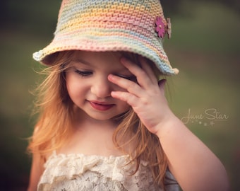 Modèle de bonnet au crochet, Bonnet au crochet pour bébé fille, Modèle facile au crochet, Bonnet au crochet pour bébé, Chapeau de soleil pour bébé, Petite fille et adulte, Modèle de chapeau de bob