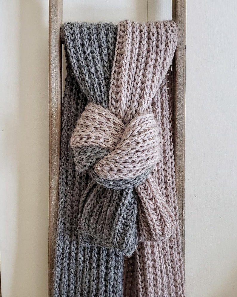 Knit Scarf Pattern, Easy Brioche Scarf Knitting Pattern, Chunky Winter Rib Wrap for Men Women, Mid November Scarf Natalya1905 image 4