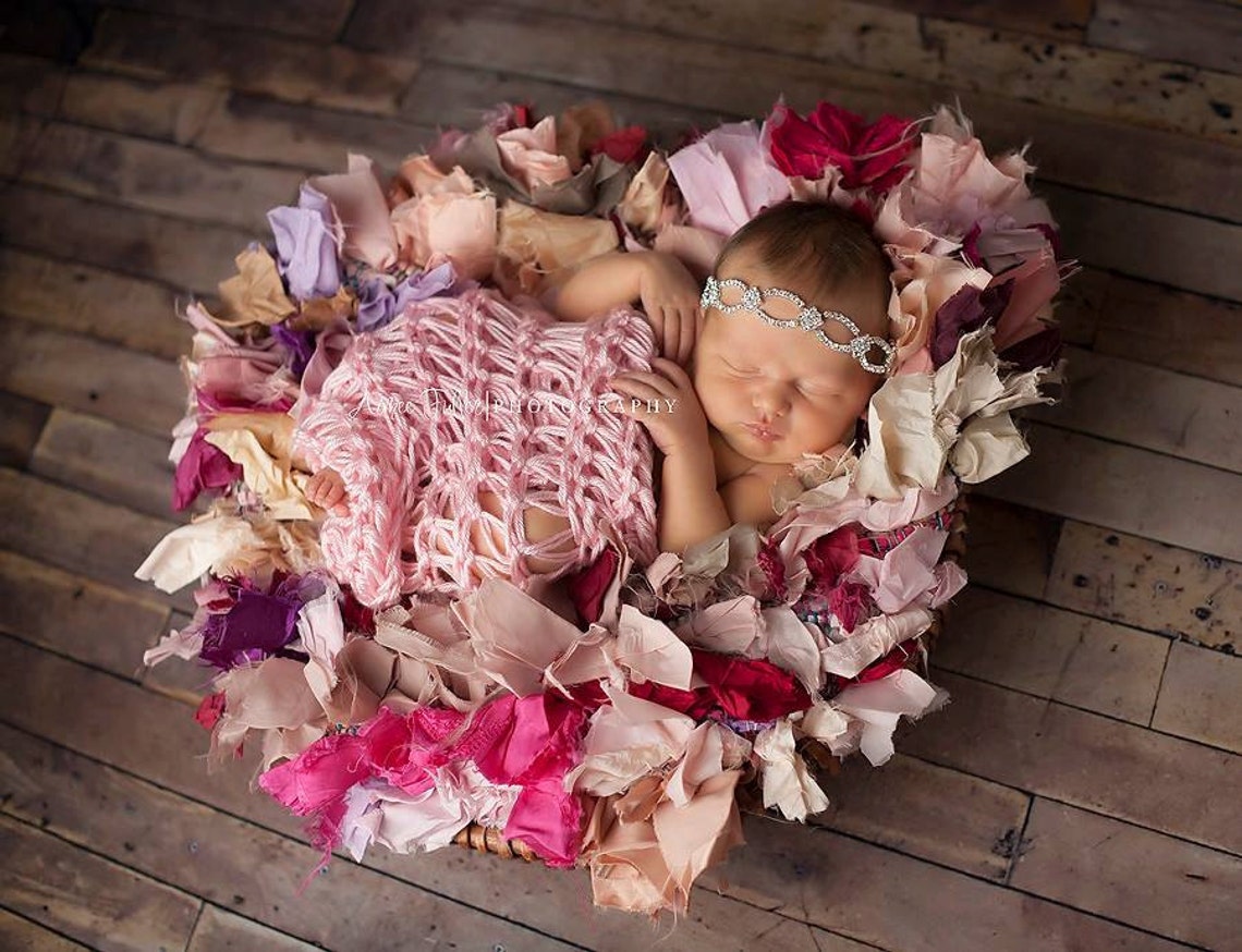 Newborn Girl Blanket Newborn Girl Wrap Newborn Photo Prop Etsy