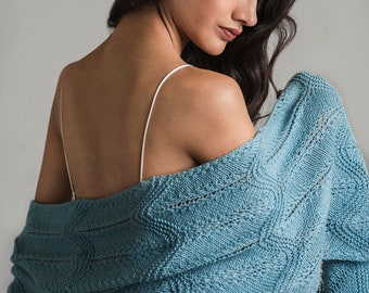 Summer Scarf Knitting Pattern, Easy Lace Knit Wrap Shawl for Women, The Amelia Scarf