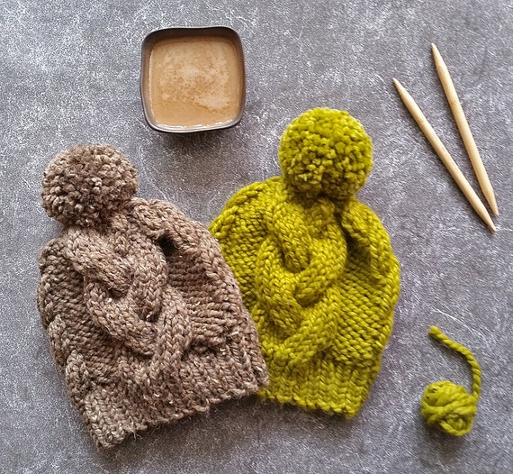 Knit Hat Pattern Knitting Pattern Hat Winter Hat Pattern Cable Knit Hat Pattern Knit Beanie Pattern Chunky Knit Hat Pattern Pom Pom Hat